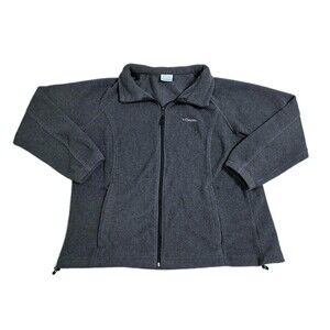 Columbia Benton Springs Fleece Jacket Womens 2XL Gray Full Zip Pockets Coat